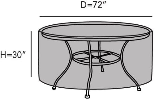 Covermates Round Dining Table Cover - Water-Resistant Polyester, Mesh Ventilation, Patio Table Covers, Round 72DIAMETER x 30H, Khaki