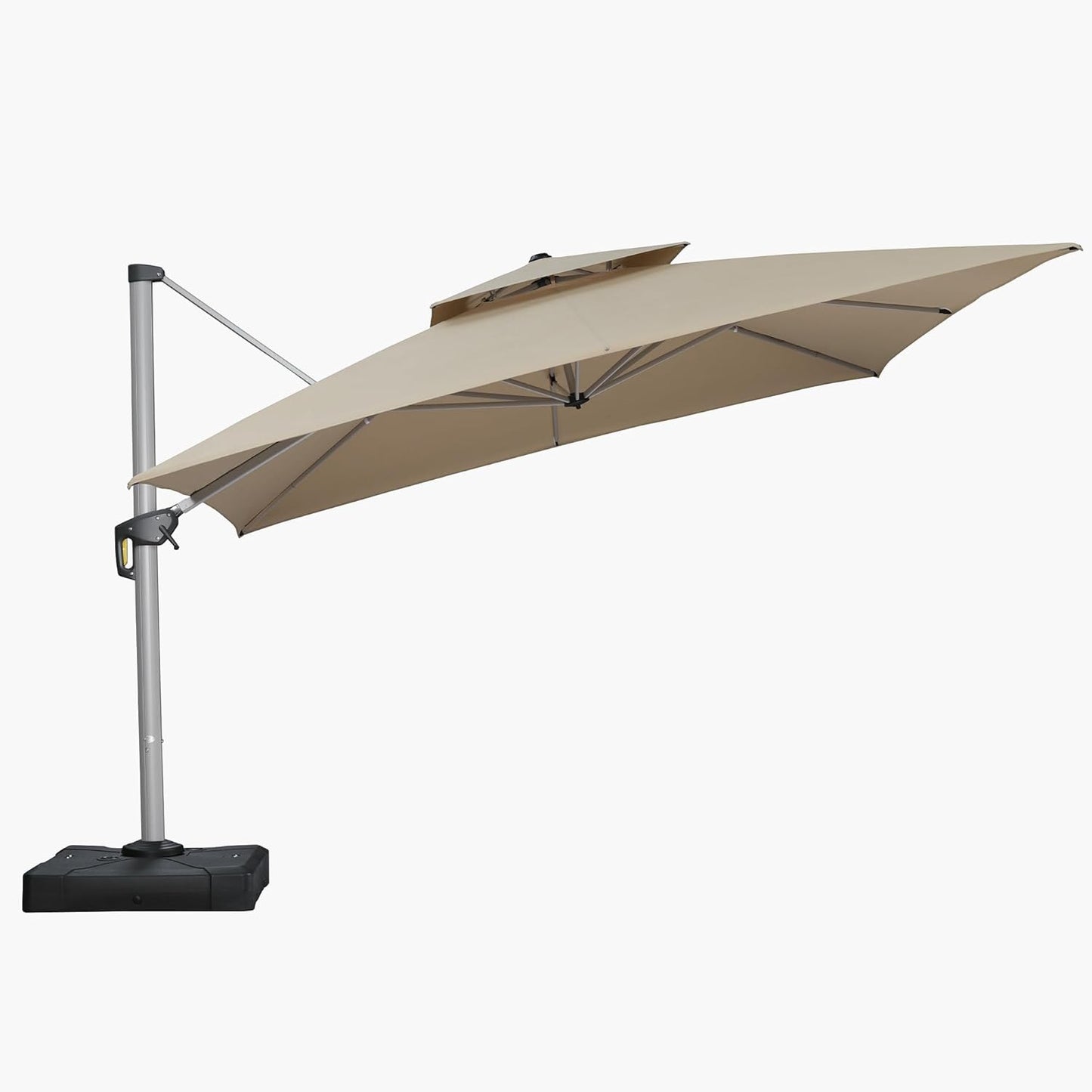 PURPLE LEAF 9' X 12' Patio Umbrella Outdoor Rectangle Umbrella Large Cantilever Umbrella Windproof Offset Heavy Duty Sun for Garden Deck Pool Patio, Beige