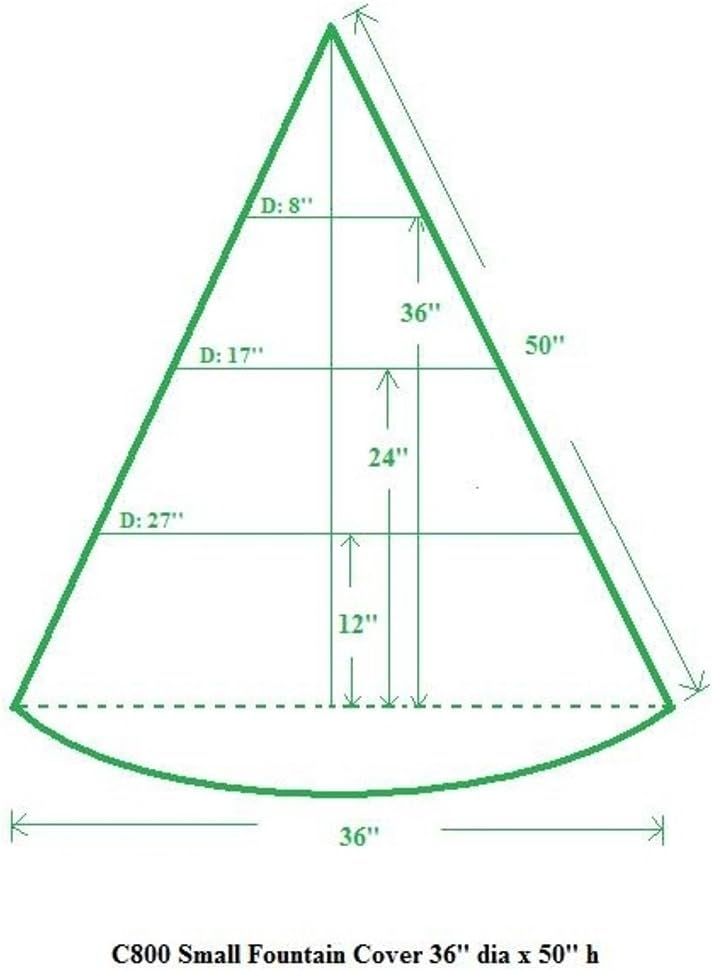 Bosmere Weatherproof X-Large Fountain Cover, 80" x 80", Green, Green
