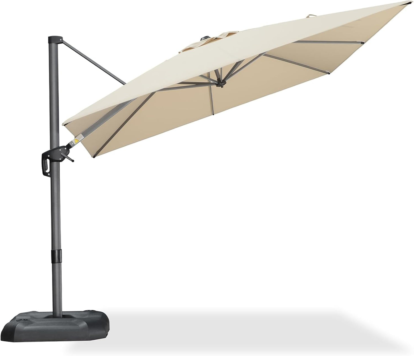 PURPLE LEAF 9' X 11.5' Patio Umbrella Outdoor Cantilever Rectangle Umbrella Aluminum Offset Umbrella with 360-degree Rotation for Garden Deck Pool Patio, Navy Blue