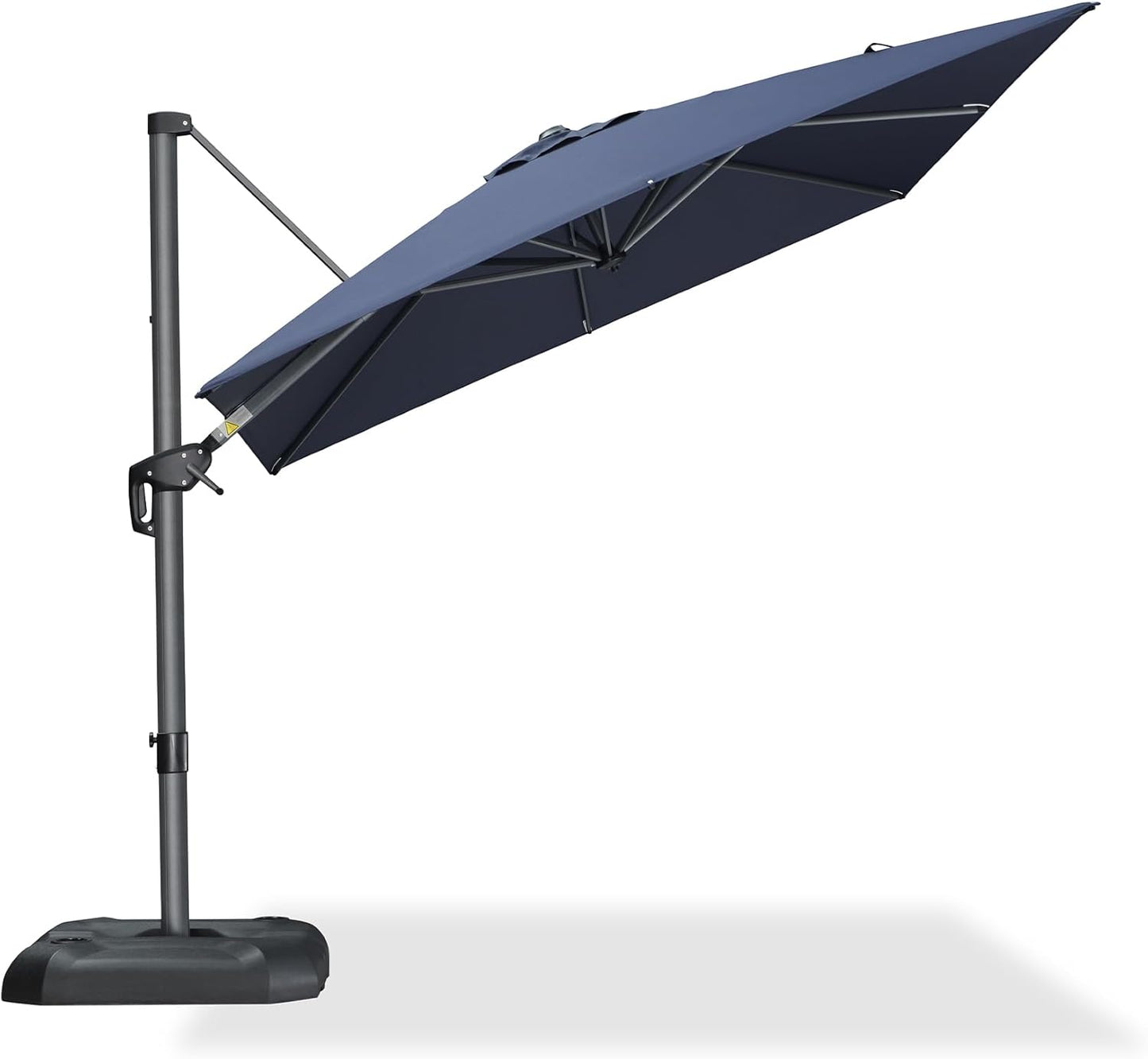 PURPLE LEAF 9' X 11.5' Patio Umbrella Outdoor Cantilever Rectangle Umbrella Aluminum Offset Umbrella with 360-degree Rotation for Garden Deck Pool Patio, Navy Blue