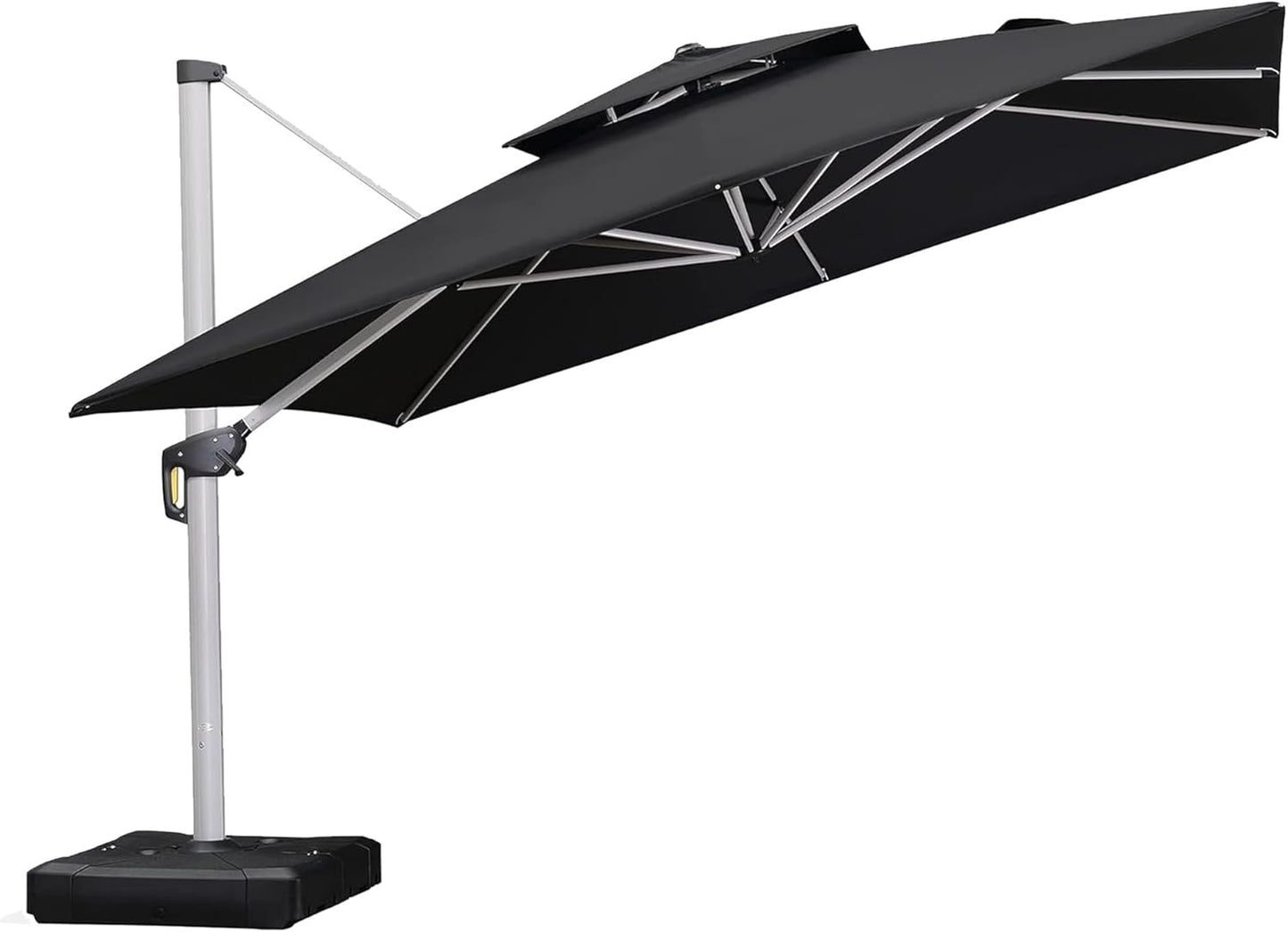PURPLE LEAF 9' X 12' Patio Umbrella Outdoor Rectangle Umbrella Large Cantilever Umbrella Windproof Offset Heavy Duty Sun for Garden Deck Pool Patio, Beige