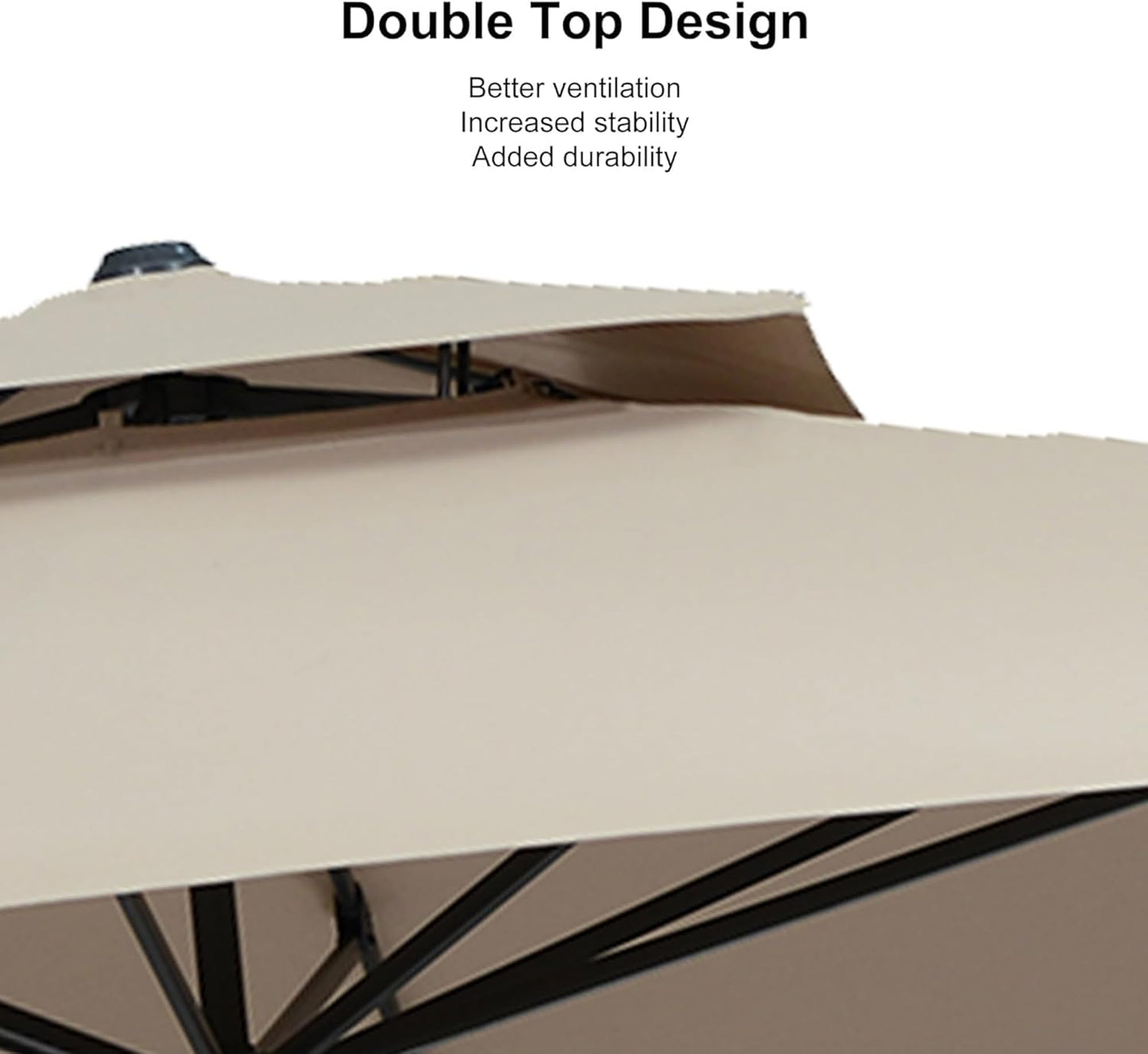 PURPLE LEAF 10' x 13' Cantilever Patio Umbrella Outdoor Umbrella with 330lbs Base Large Rectangular Windproof Offset Umbrella for Pool Deck Garden, Sand Dune