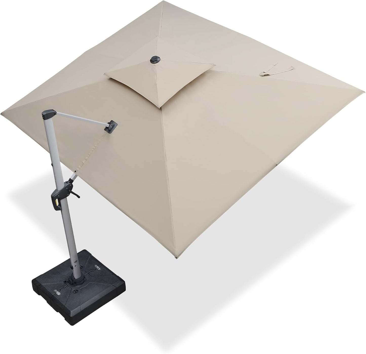PURPLE LEAF 9' X 12' Patio Umbrella Outdoor Rectangle Umbrella Large Cantilever Umbrella Windproof Offset Heavy Duty Sun for Garden Deck Pool Patio, Beige