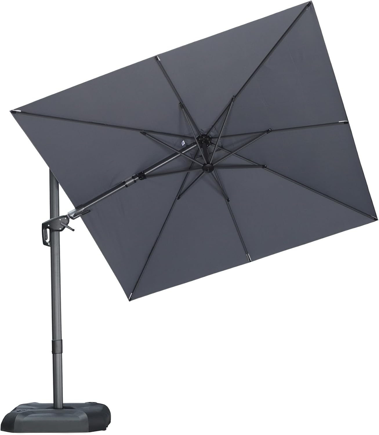 PURPLE LEAF 9' X 11.5' Patio Umbrella Outdoor Cantilever Rectangle Umbrella Aluminum Offset Umbrella with 360-degree Rotation for Garden Deck Pool Patio, Navy Blue