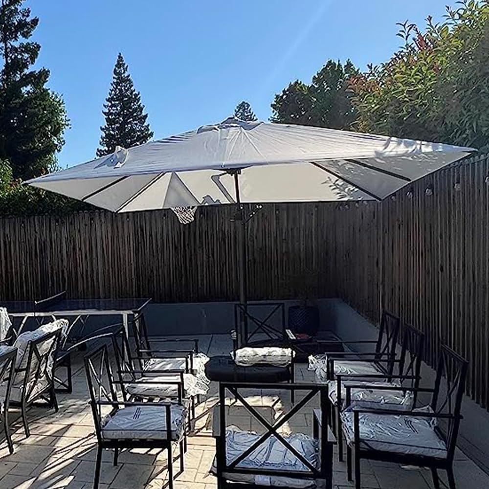 PURPLE LEAF 9' X 11.5' Patio Umbrella Outdoor Cantilever Rectangle Umbrella Aluminum Offset Umbrella with 360-degree Rotation for Garden Deck Pool Patio, Navy Blue