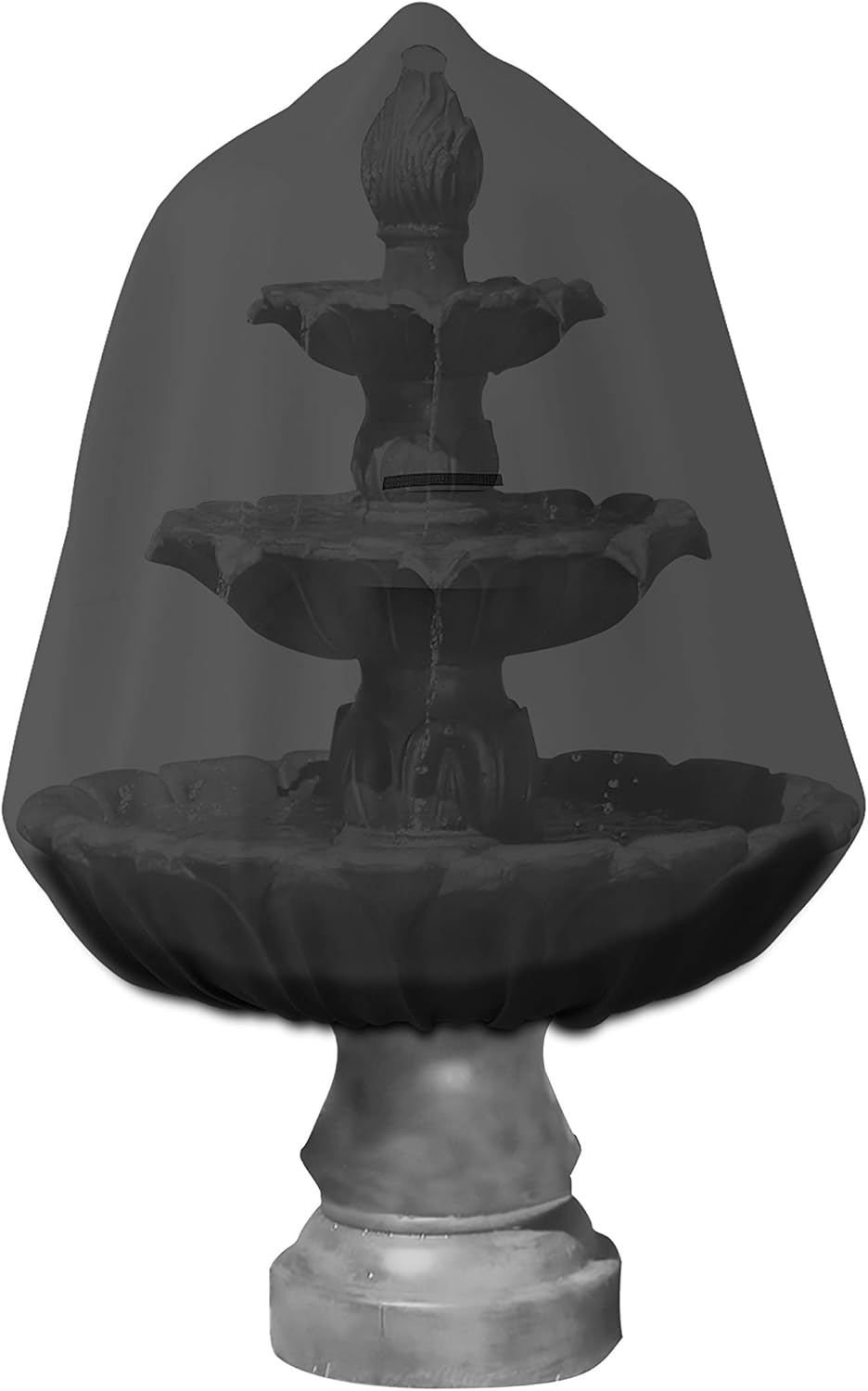 Covers & All Fountain Cover, Made of 18 Oz Cover Tuff Fabric, Waterproof & UV Resistant, Ideal for Extreme Weather (36" Dia x 42" H, Black)