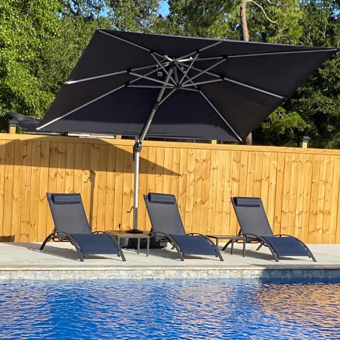 PURPLE LEAF 9' X 12' Patio Umbrella Outdoor Rectangle Umbrella Large Cantilever Umbrella Windproof Offset Heavy Duty Sun for Garden Deck Pool Patio, Beige