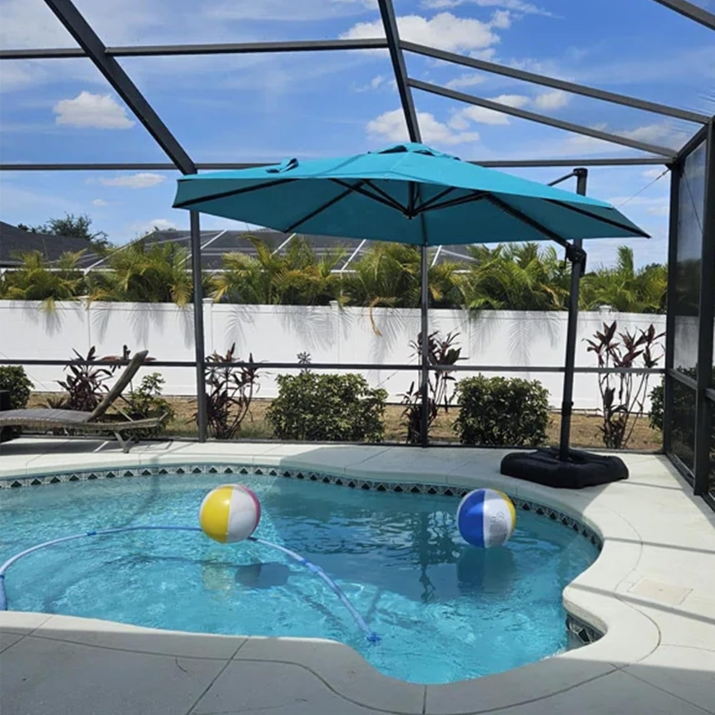 PURPLE LEAF 9' X 11.5' Patio Umbrella Outdoor Cantilever Rectangle Umbrella Aluminum Offset Umbrella with 360-degree Rotation for Garden Deck Pool Patio, Navy Blue