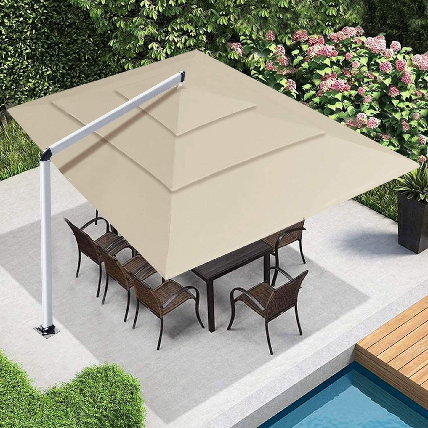 EliteShade USA 10-Year-Non-Fading 9Ft 3 Tiers Market Umbrella Patio Umbrella Outdoor Table Umbrella with Ventilation, Forest Green
