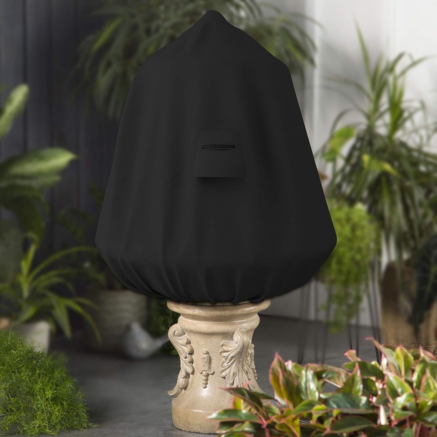 Covers & All Fountain Cover, Made of 18 Oz Cover Tuff Fabric, Waterproof & UV Resistant, Ideal for Extreme Weather (36" Dia x 42" H, Black)