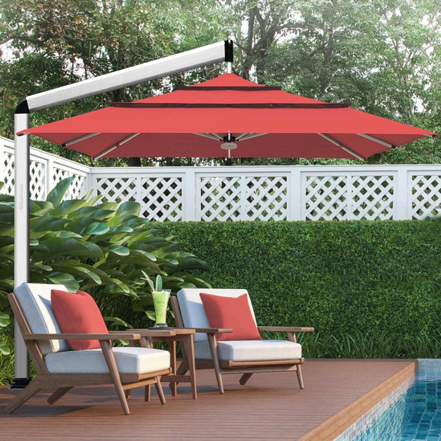 EliteShade USA 10-Year-Non-Fading 9Ft 3 Tiers Market Umbrella Patio Umbrella Outdoor Table Umbrella with Ventilation, Forest Green