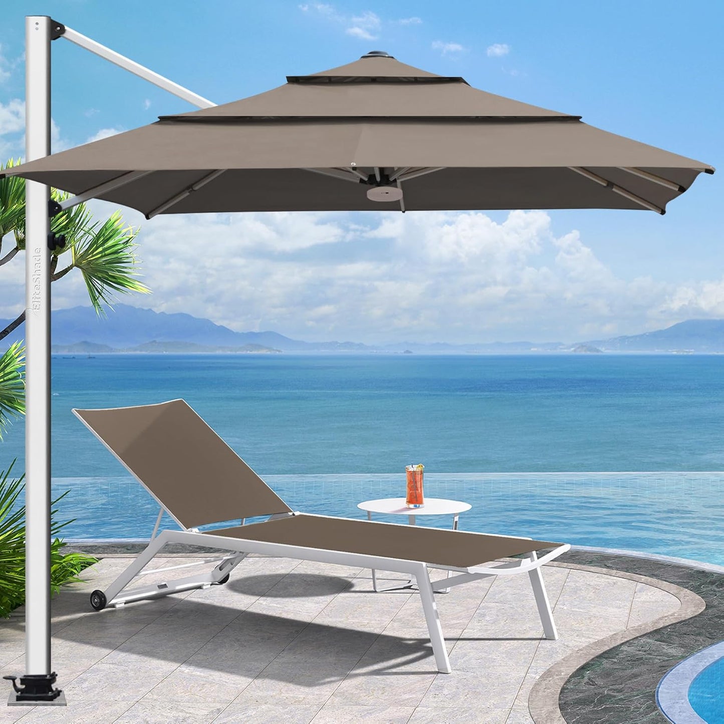EliteShade USA 10-Year-Non-Fading 9Ft 3 Tiers Market Umbrella Patio Umbrella Outdoor Table Umbrella with Ventilation, Forest Green