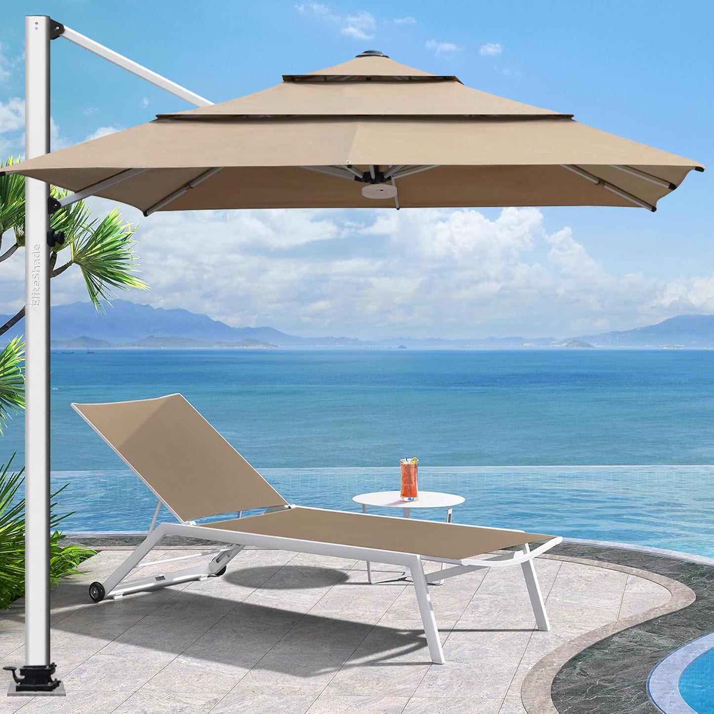 EliteShade USA 10-Year-Non-Fading 9Ft 3 Tiers Market Umbrella Patio Umbrella Outdoor Table Umbrella with Ventilation, Forest Green