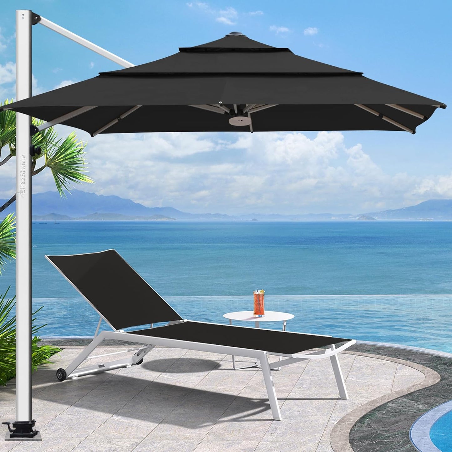 EliteShade USA 10-Year-Non-Fading 9Ft 3 Tiers Market Umbrella Patio Umbrella Outdoor Table Umbrella with Ventilation, Forest Green