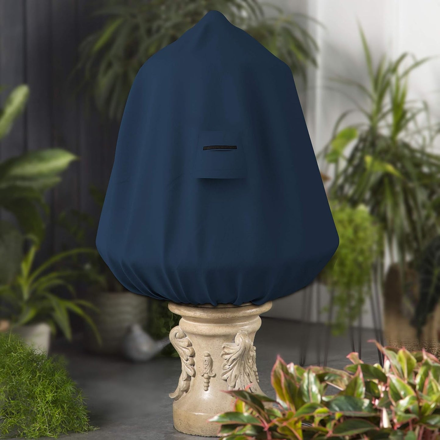 Covers & All Fountain Cover, Made of 12 Oz Cover Max Fabric, Waterproof & UV Resistant, Ideal for Moderate Weather (40" Dia x 52" H, Blue)