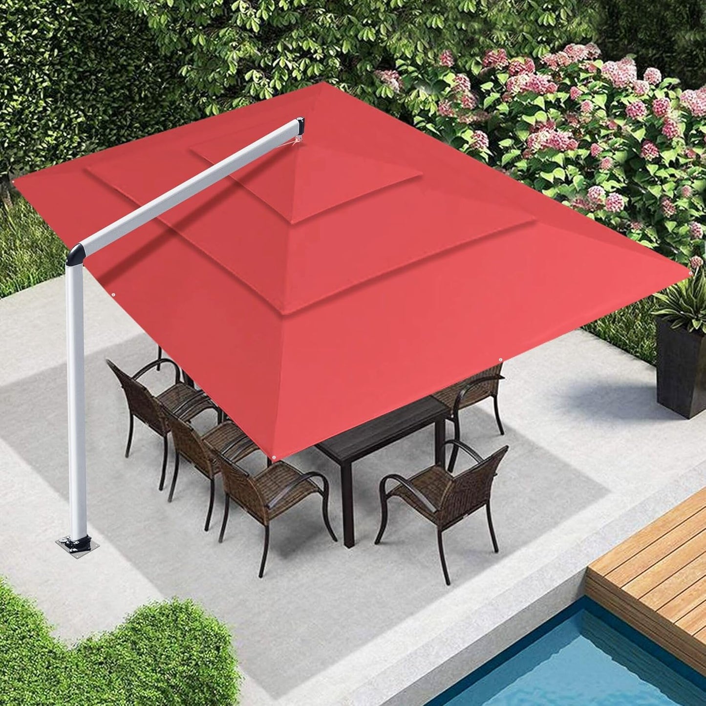 EliteShade USA 10-Year-Non-Fading 9Ft 3 Tiers Market Umbrella Patio Umbrella Outdoor Table Umbrella with Ventilation, Forest Green