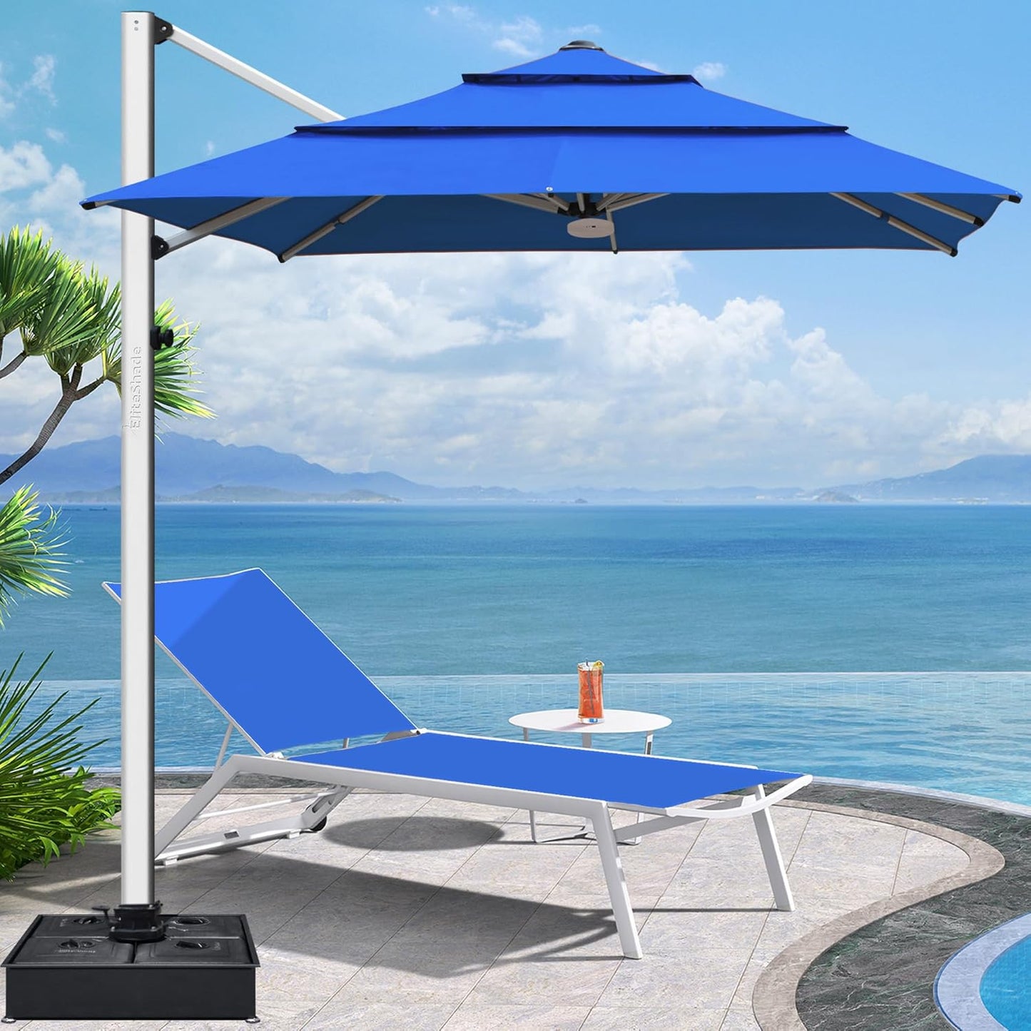 EliteShade USA 10-Year-Non-Fading 9Ft 3 Tiers Market Umbrella Patio Umbrella Outdoor Table Umbrella with Ventilation, Forest Green