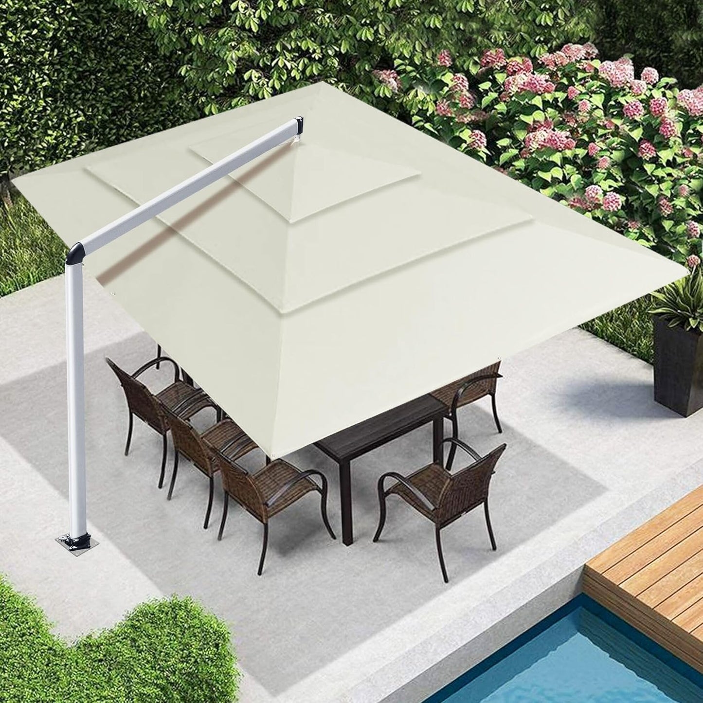 EliteShade USA 10-Year-Non-Fading 9Ft 3 Tiers Market Umbrella Patio Umbrella Outdoor Table Umbrella with Ventilation, Forest Green